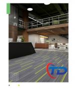 Thảm Skywalk SK04 Thảm tấm hoa văn màu ghi kẻ xọc xám
