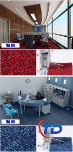 Thảm cuộn NA05 Thảm cuộn văn phòng màu xanh rêu trang nhã