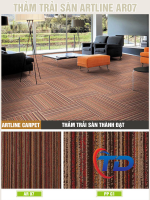 Thảm tấm Artline AR05  Thảm tấm đế cao su họa tiết màu kẻ đỏ