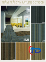 Thảm tấm Artline AR05  Thảm tấm đế cao su họa tiết màu kẻ đỏ
