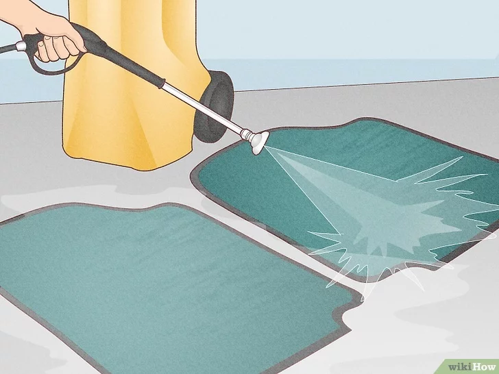 Một lựa chọn khác là dùng máy phun rửa hơi nước để giặt thảm