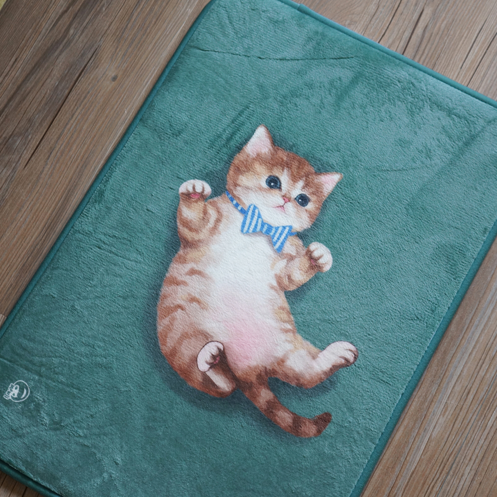 Mẫu thảm trải sàn hình mèo con cực kỳ cute, dễ thương dành cho bé