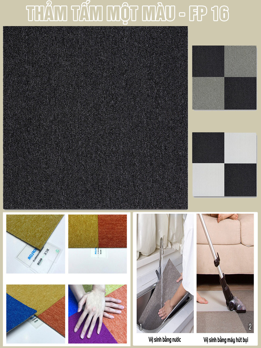 Thảm tấm ghép FP16 Thảm tấm Standard Thảm văn phòng một màu