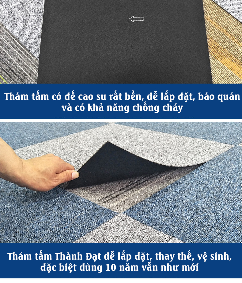 Thảm tấm ghép SA52 Thảm tấm Standard Thảm văn phòng một màu