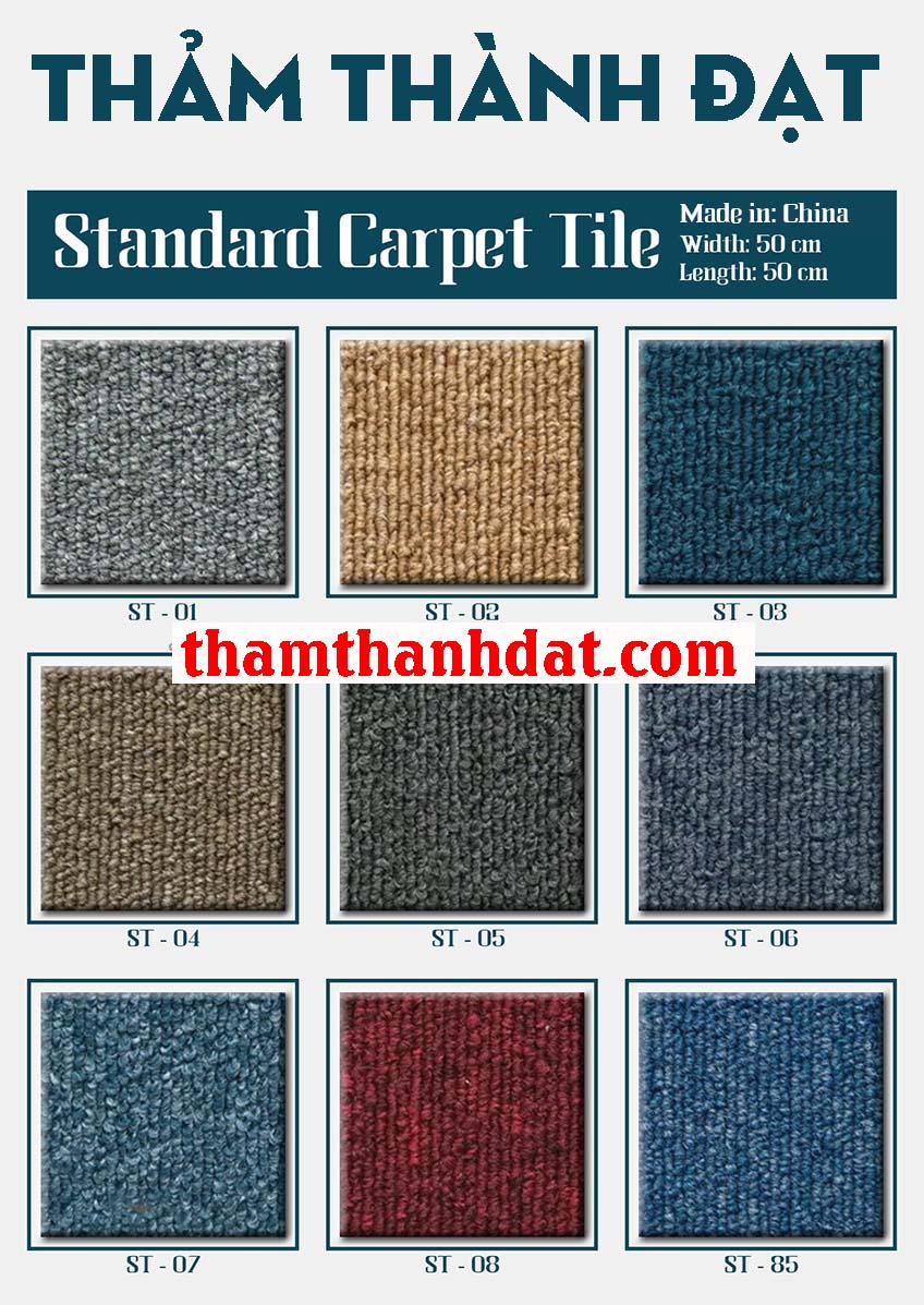 Báo giá các mẫu sản phẩm thảm cuộn và thảm tấm tại Thảm trải sàn Thành Đạt