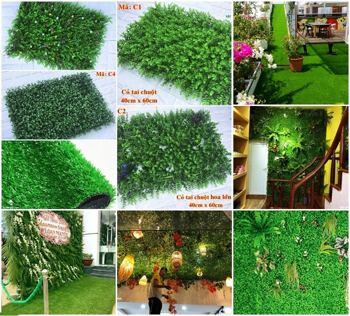 Thảm cỏ nhân tạo trên thị trường có nhiều chủng loại và mẫu mã